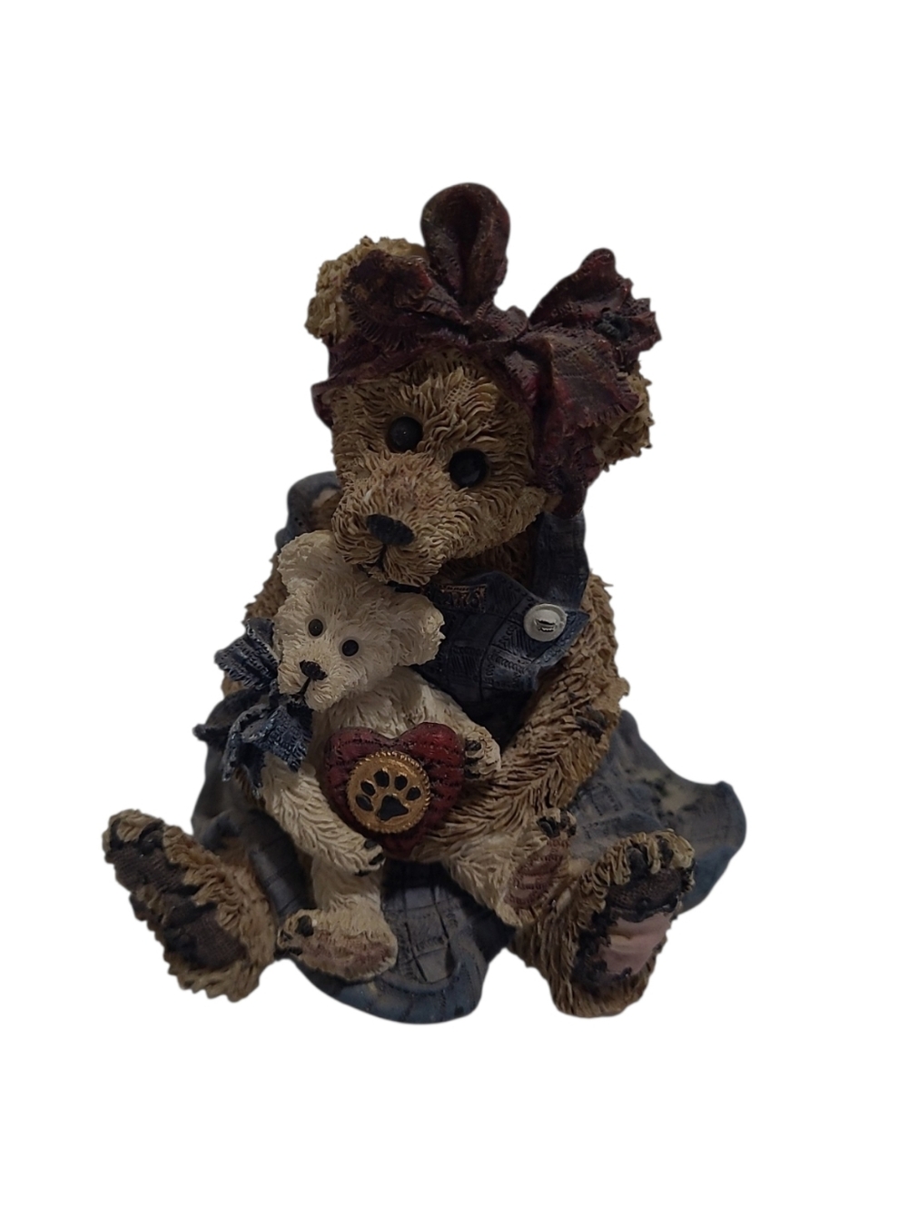 1998 Boyds Bears Figurine Mama Bear And Caledonia Quiet Time